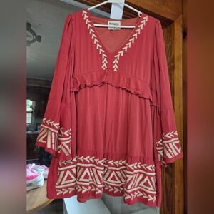 Embroidered Boho Dress